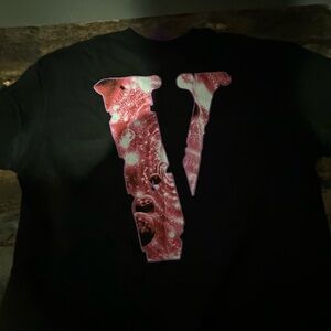 VLONE Black Tee with Red Graphic